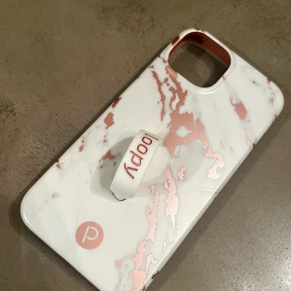 Loopy Case White and Pink Marble Phone Case